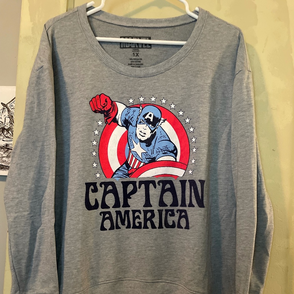 MARVEL Captain America Sweatshirt, 1X
